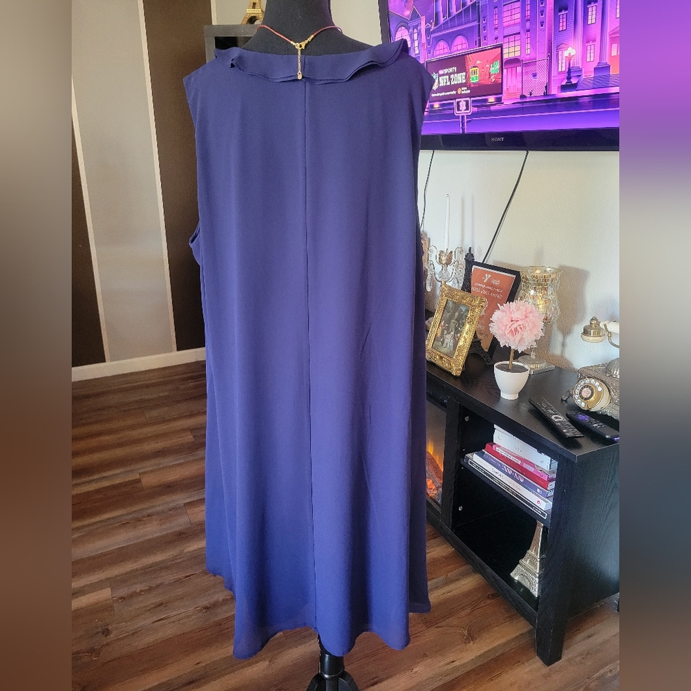 TOMMY HILFIGER Navy Blue  Tassel A-Line Sleeveless Dress Plus Size 2X - Picture 15 of 15